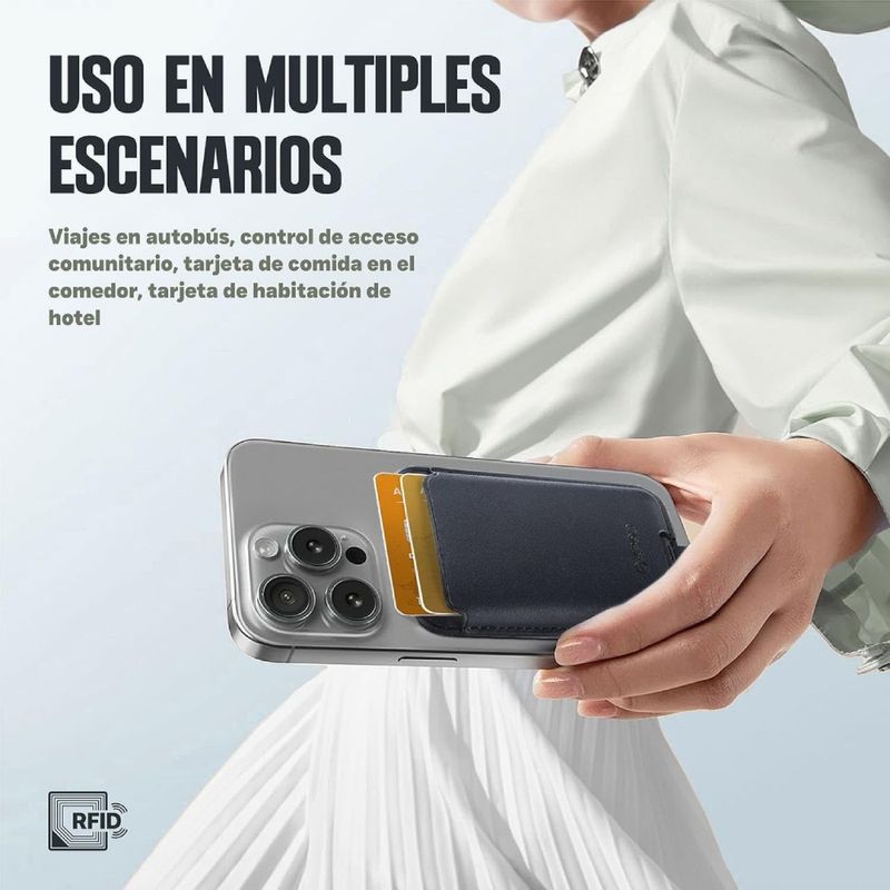 Tarjetero magnético Wallet KBOD hasta 3 tarjetas compatible MagSafe negro especificación