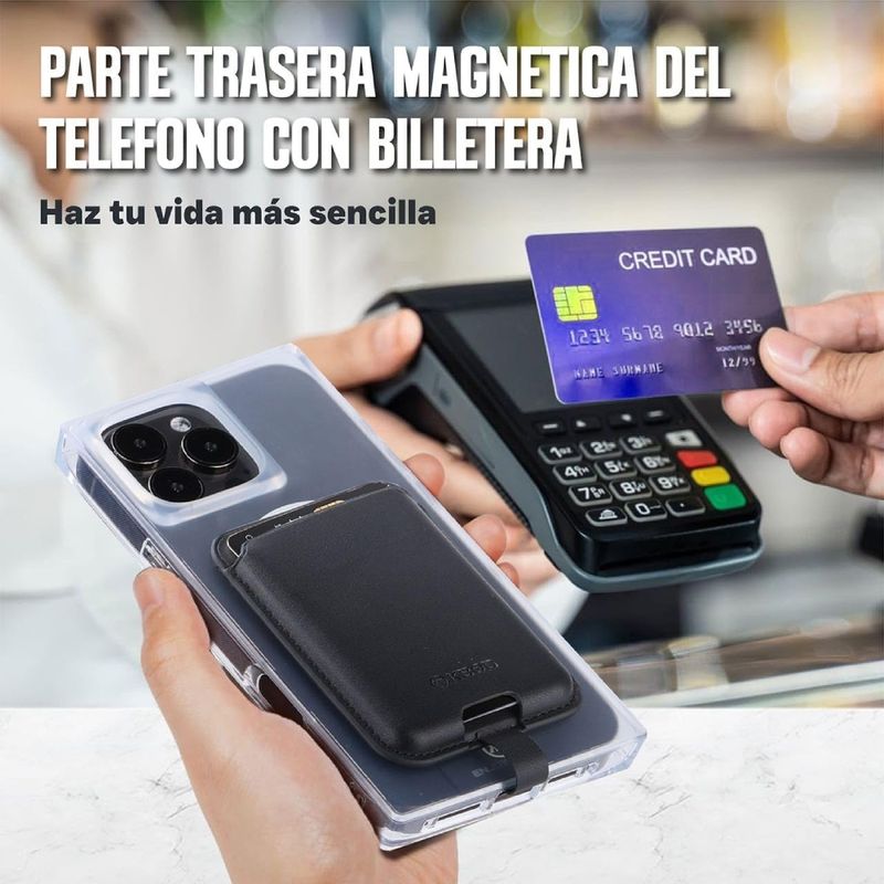 Tarjetero magnético Wallet KBOD hasta 3 tarjetas compatible MagSafe negro especificación