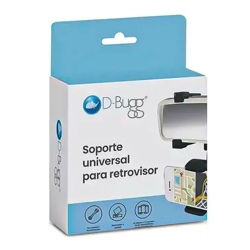 Soporte de celular D-Bugg para retrovisor vista frontal empaque