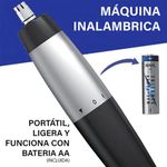 Máquina recortadora Wahl para nariz y orejas inalámbrica especificaciones