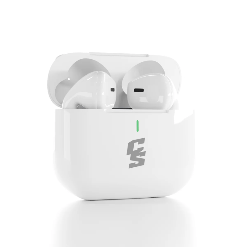 Audífonos inalámbricos Cybershop INPOD4-BL Bluetooth 5.3 blanco vista frontal