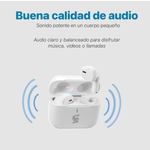 Audífonos true wireless Cybershop INPOD4-BL in ear blanco calidad de audio