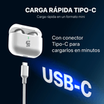 Audífonos inalámbricos Cybershop INPOD4-BL USB Tipo C blanco