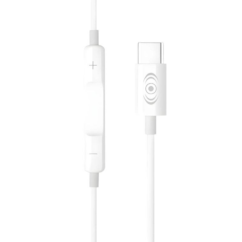 Audífonos con micrófono Cybershop SPKC-4 USB Tipo C blanco