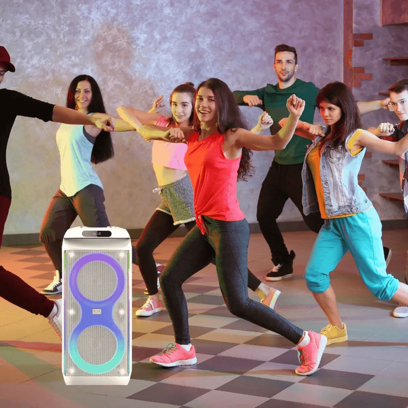Bocina torre Select Sound BT2029 Bluetooth 40W color blanco para reuniones
