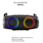 Bocina portátil Daewoo DW220 Bluetooth 10W color negro toma completa