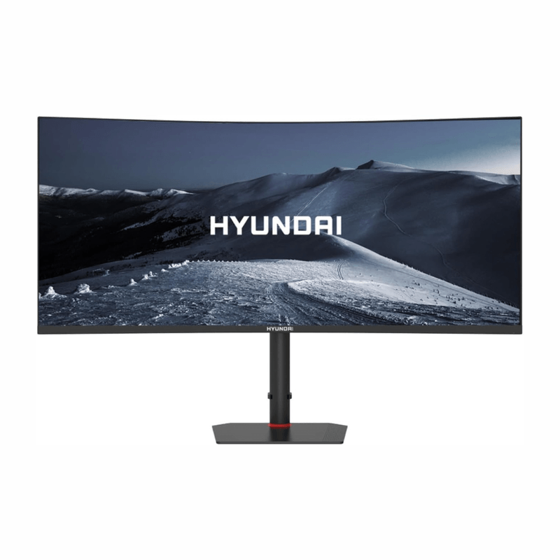 Monitor Hyundai 34" curvo LED WQHD 180Hz 1ms HDMI DP negro frontal