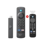 Combo Amazon Fire TV Stick HD 2026 con funda control remoto negro frontal