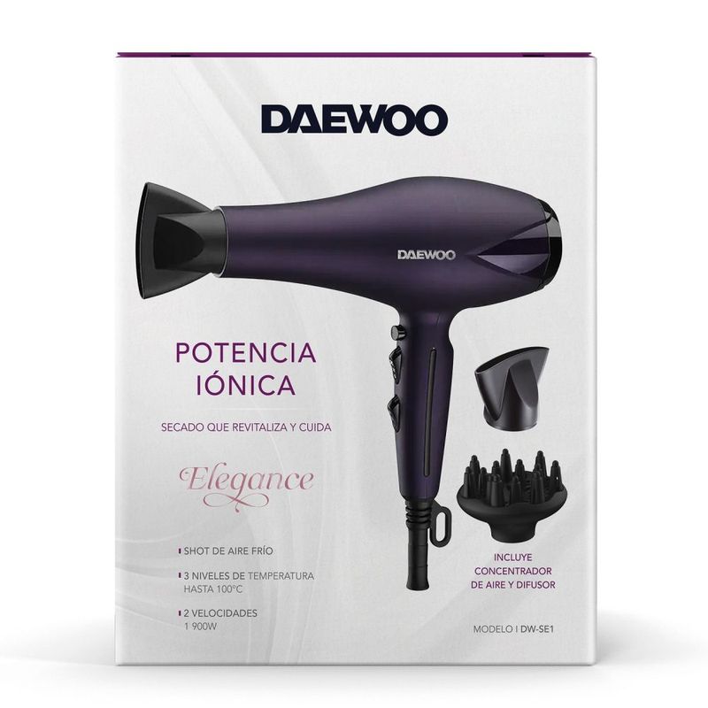 Secadora Daewoo DW-SE1 1900 W iónica morada empaque