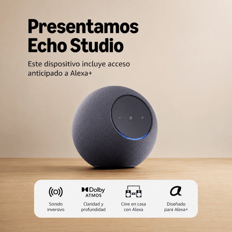 Bocina inteligente Amazon Echo Studio 2025 negro caracteristicas