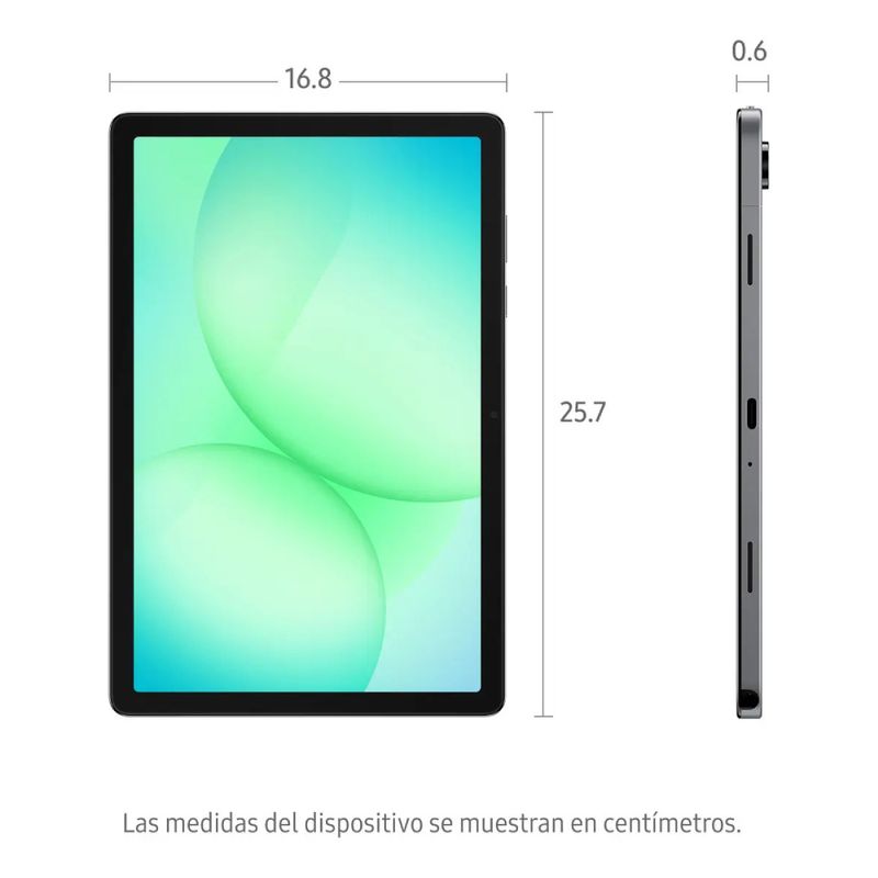 Tablet Samsung Galaxy Tab A11+ 128GB 6GB RAM gris dimensiones