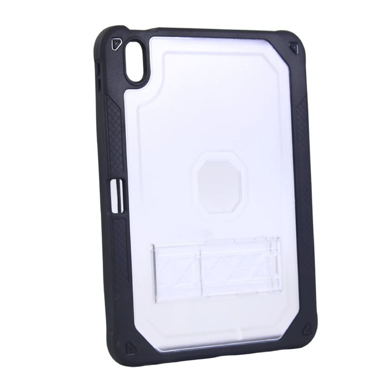 Funda Cybershop iPad A16 11" Uso Rudo Negra frontal oblicuo