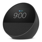 Bocina inteligente Amazon Echo Spot 2024 con Alexa Wi-Fi negro frontal oblicuo