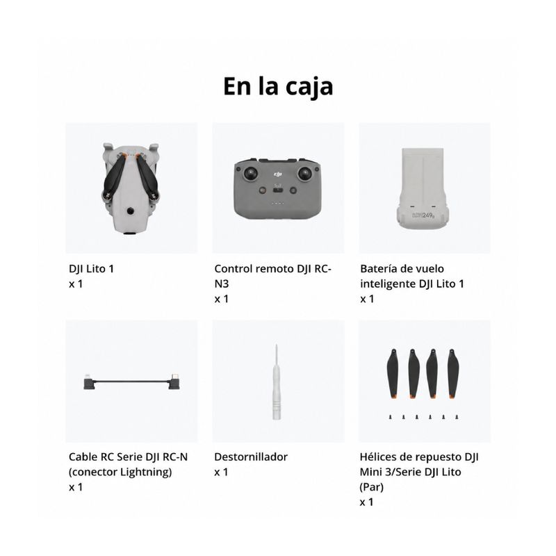 Dron DJI Lito 1 48MP 4K 36 min de vuelo gris contenido