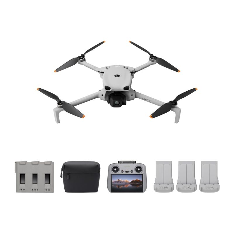 Dron DJI Lito X1 Fly More Combo RC 2 4K 48MP gris accesorios