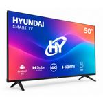 Smart TV Hyundai 50 4K UHD Android TV HDR10 negro frontal oblicuo