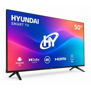 Smart TV Hyundai 50", Ultra HD, sistema Android TV integrado, HYT50A1A01